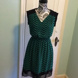 Black and green print dress